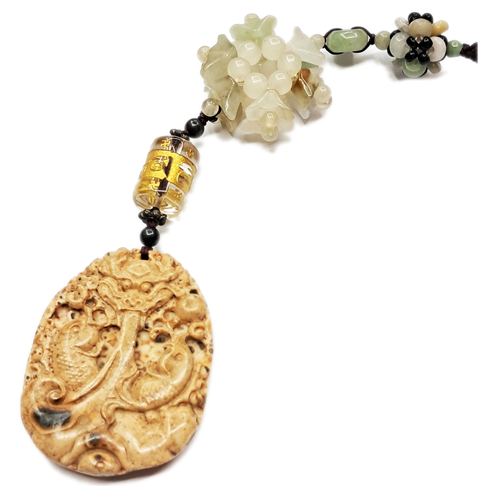 雙魚祥龍{龍宮舍利}&玉掛飾【十方】120994