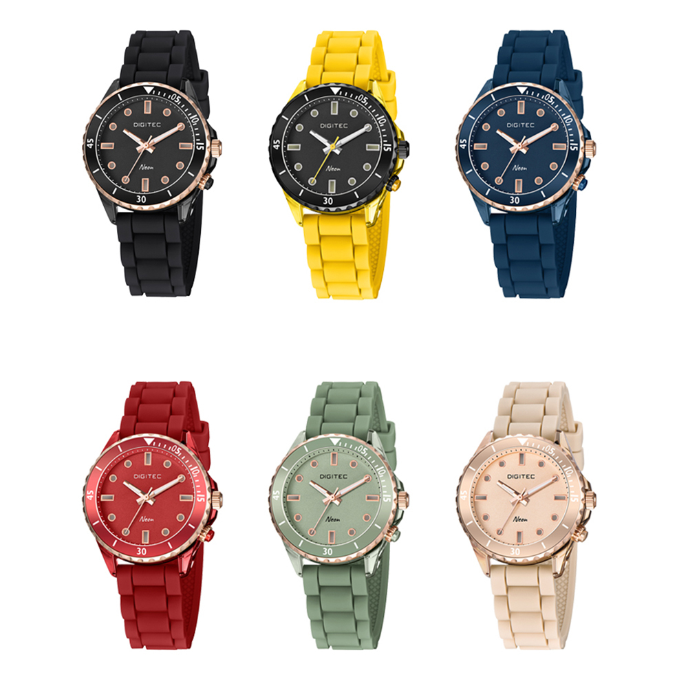 【DIGITEC 數碼科技】BDN-9102T 炫彩霓虹運動錶 日本機芯 Neon霓虹光刻度 夜光 腕錶