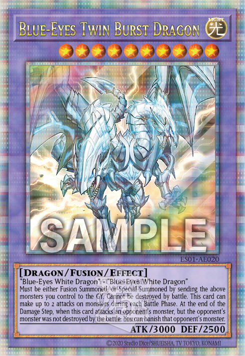 ES01-AE020 (SR/UTR/SER/QCSER)Blue-Eyes Twin Burst Dragon(青眼雙爆裂龍)