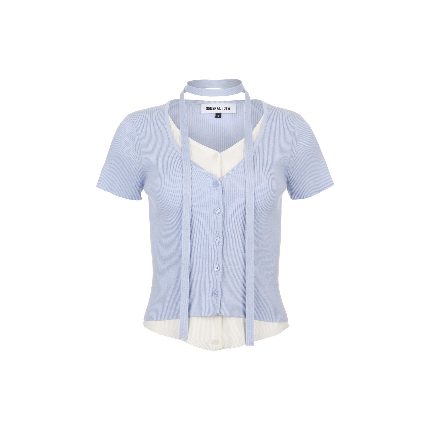 [GENERAL IDEA] SCARF LAYERED HALF CARDIGAN