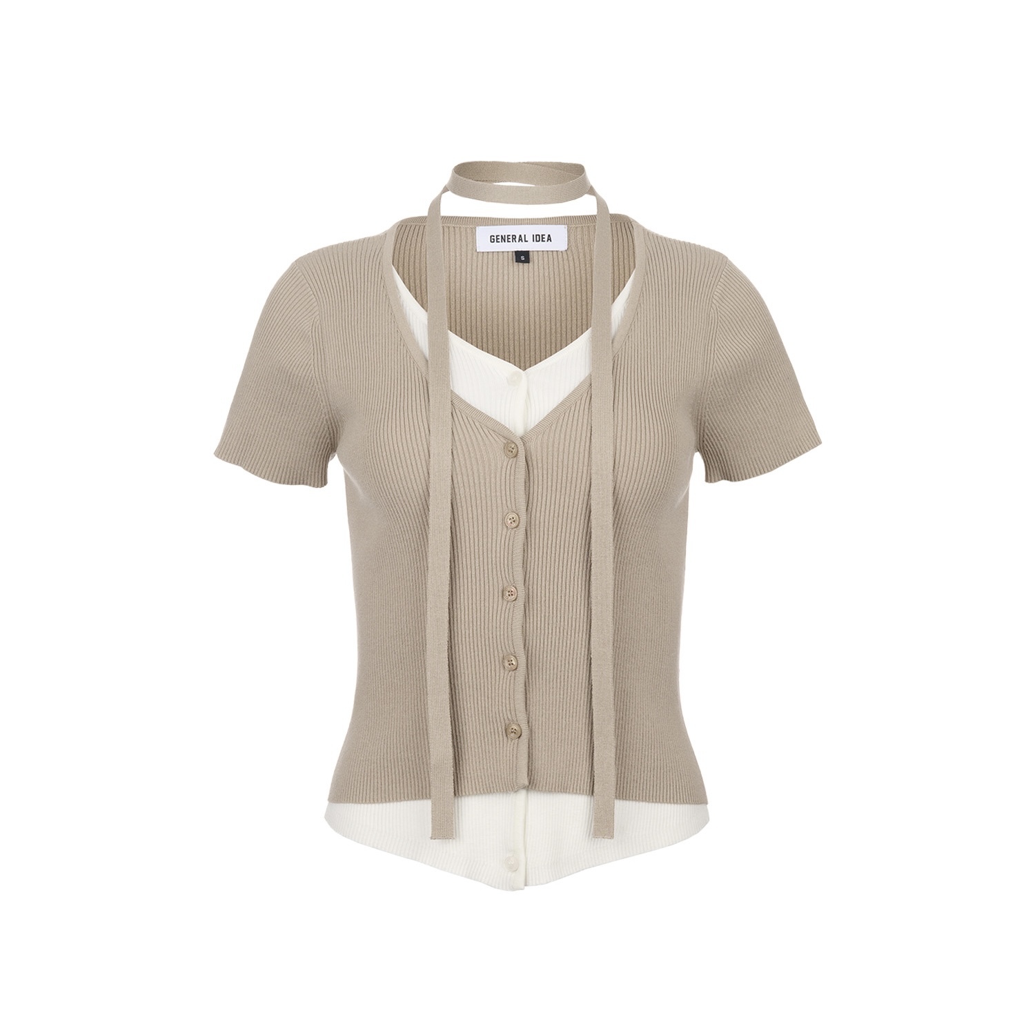 [GENERAL IDEA] SCARF LAYERED HALF CARDIGAN