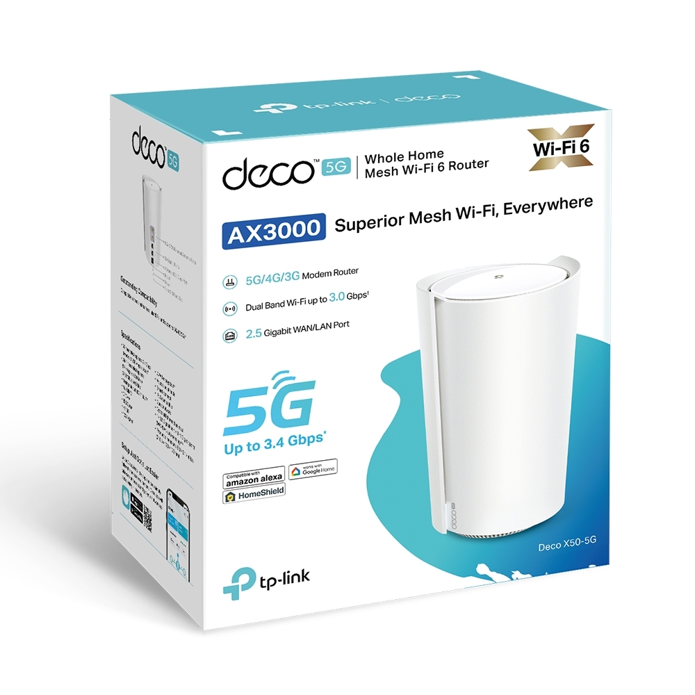 TP-Link Deco X50-5G - AX3000 雙頻 Mesh 路由器 Wifi 6 Mesh Router (Sim Card Router)