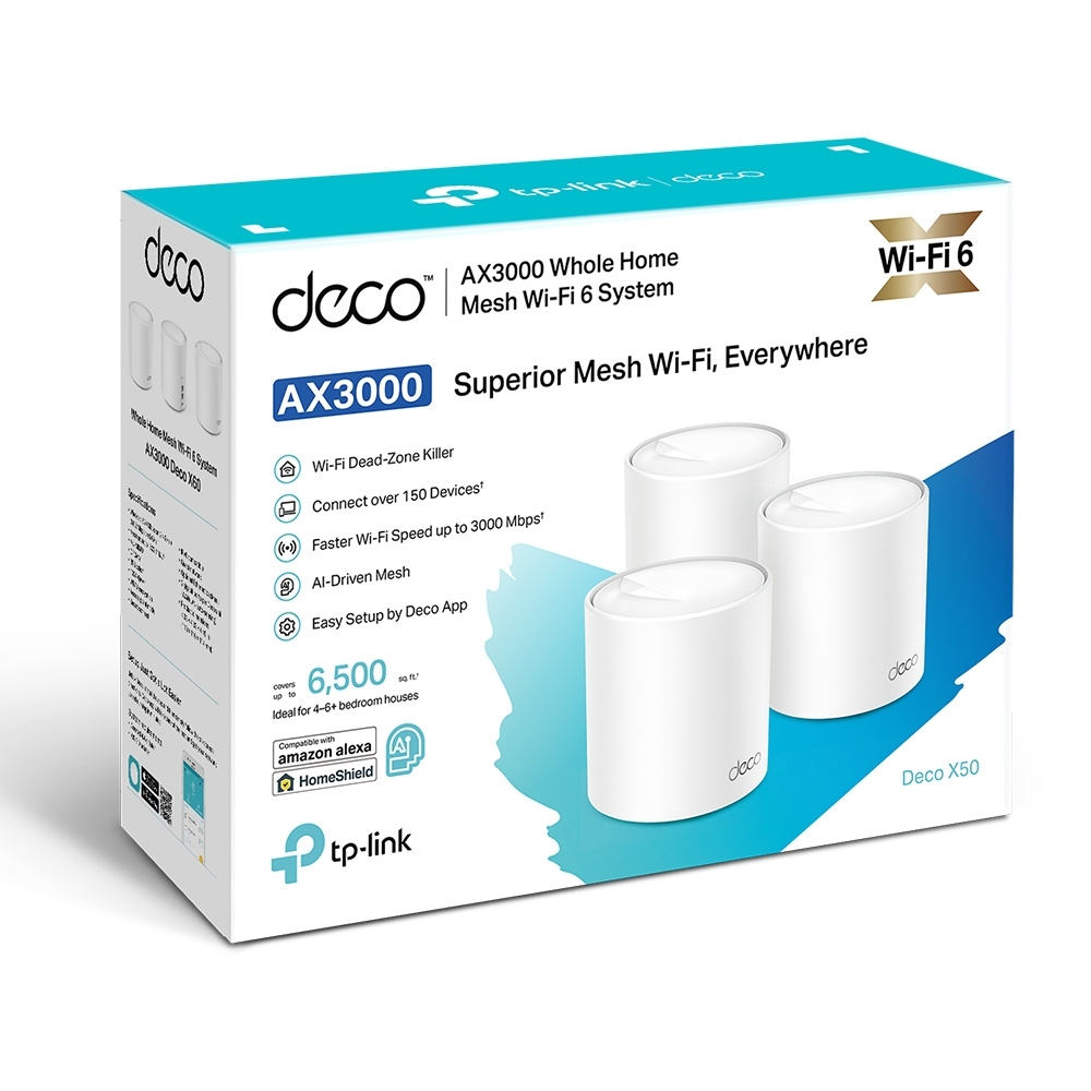 TP-Link Deco X50 AX3000 Whole Home Mesh WiFi 6 System 完整家庭Mesh Wi-Fi 6 系統