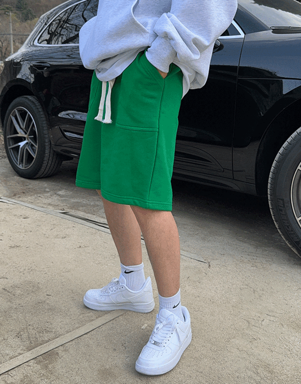 補丁大口袋運動短褲