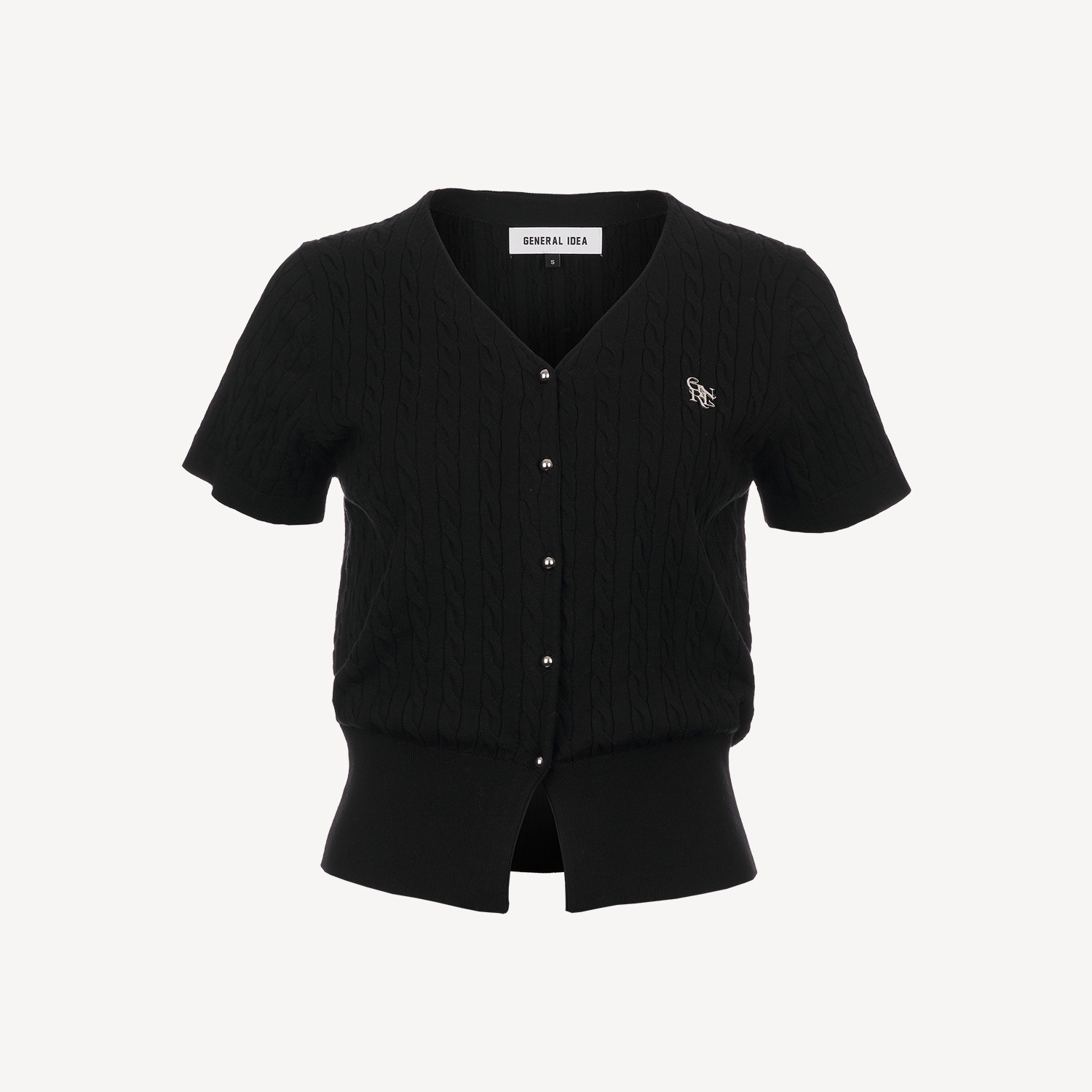 [GENERAL IDEA] TENCEL V-NECK CABLE CARDIGAN