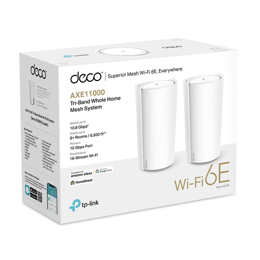 TP-Link Deco XE200 - AXE11000 三頻 Wi-Fi 6E 10G Port WAN/ LAN Mesh Router