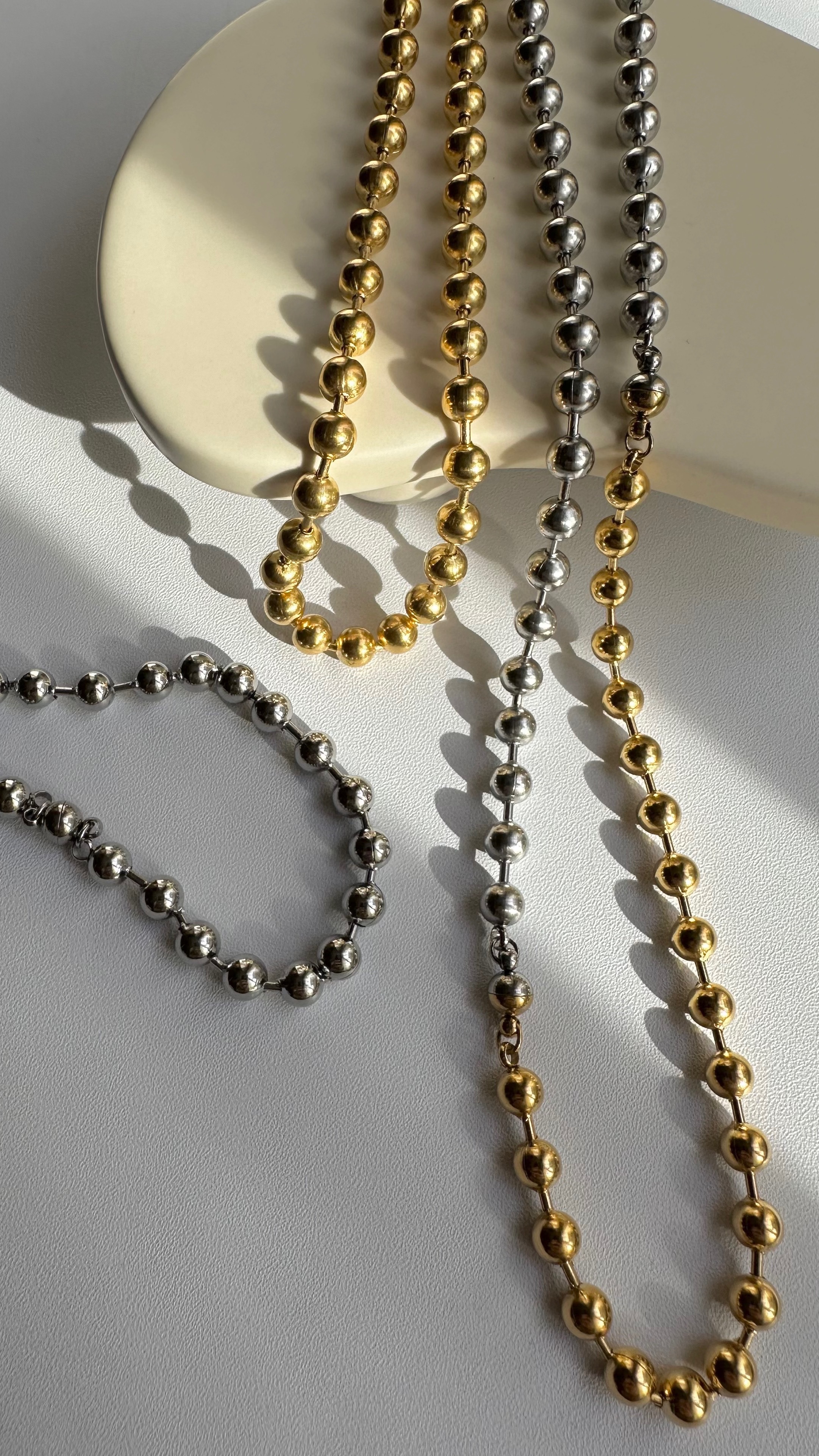 SS 3way ball chain necklace