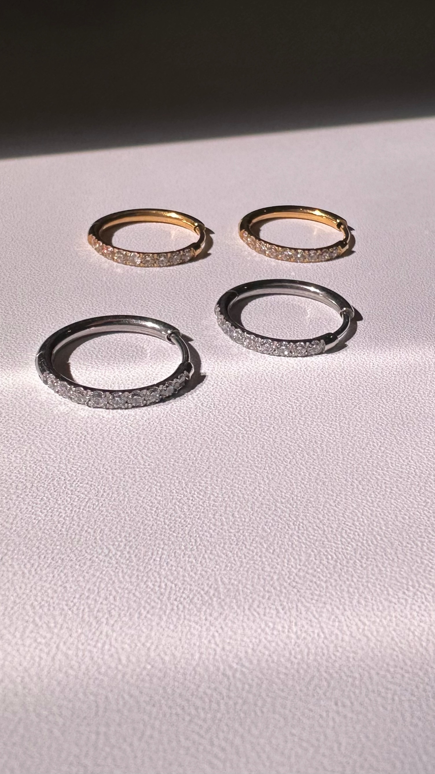 SS sparkling zircon hoop pierce