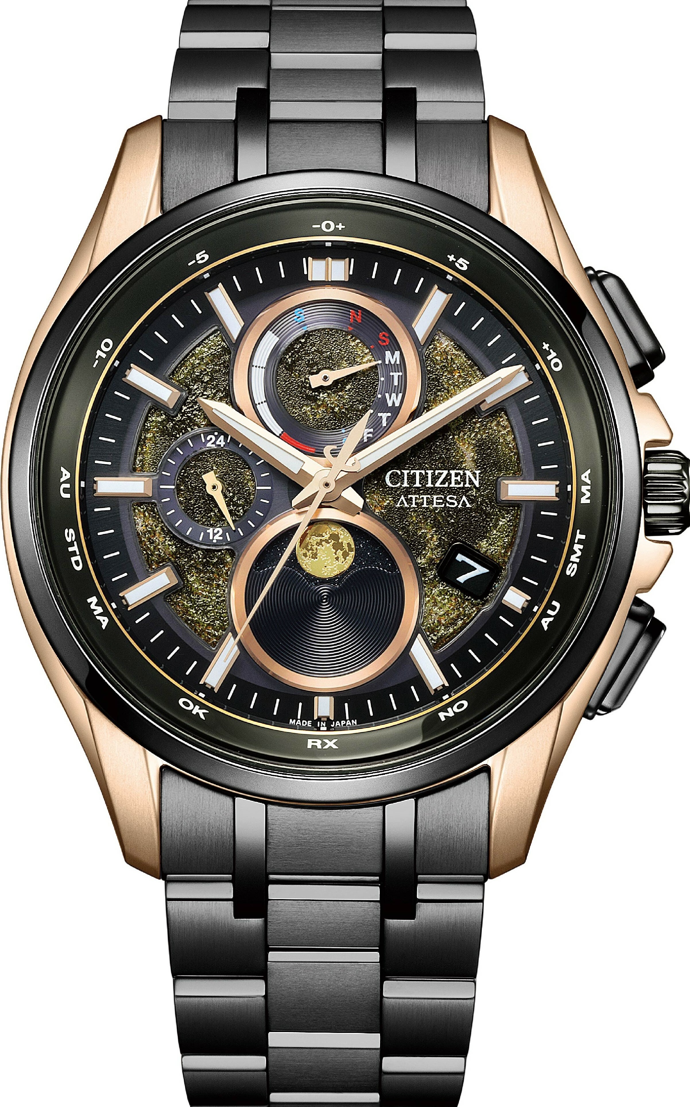 萬年鐘錶 - Citizen 星辰錶  爍月款月相超級鈦光動能電波萬年曆男錶  BY1009-64Y  錶徑41.5MM