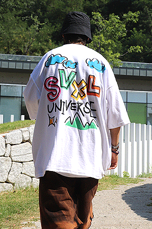 手寫字印花大寬鬆短袖T恤