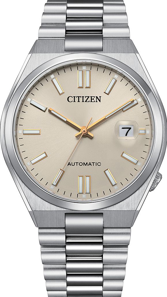 萬年鐘錶 - Citizen 星辰錶  香檳燕麥色面盤自動上鍊機械男錶 NJ0151-88W  錶徑40MM