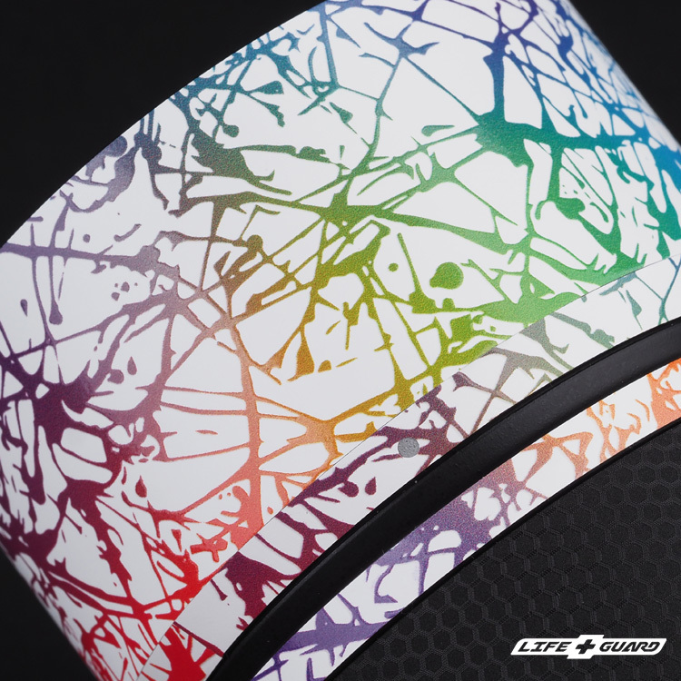 LIFE+GUARD 鏡頭遮光罩貼膜安裝示意，適用 SAMYANG AF 75mm F1.8