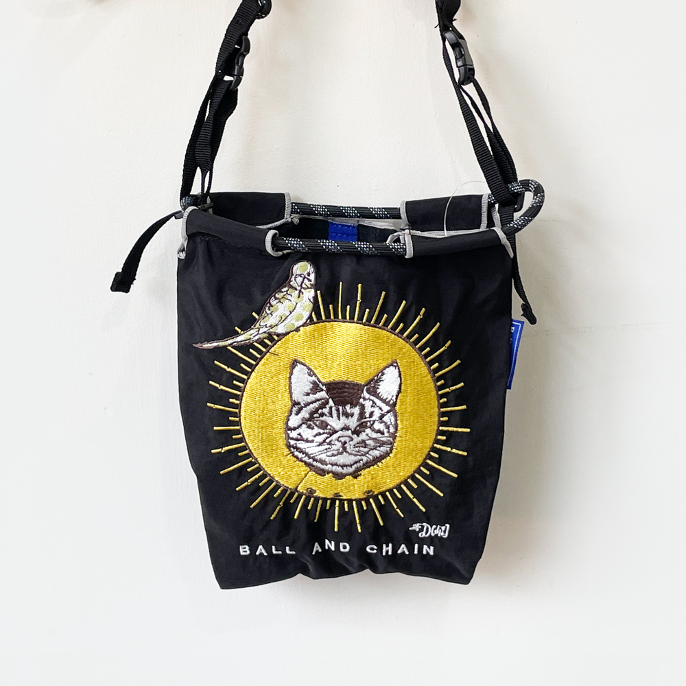 Ball＆Chain 刺繡環保購物袋 S號 - 黑 (31300101)
