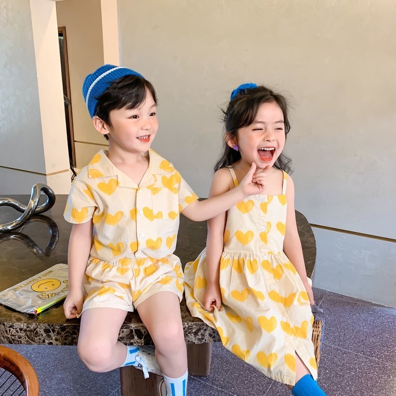 兄弟姐妹一起穿_塗鴉愛心套裝/洋裝