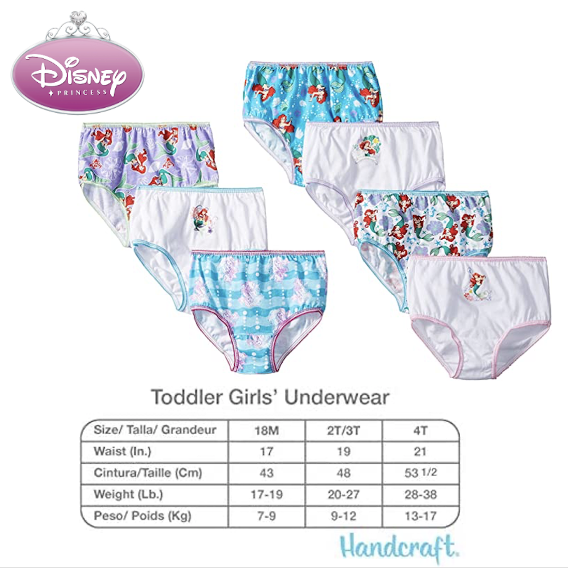 美國 Disney Ariel 女童幼童內褲 (7 枚入)
