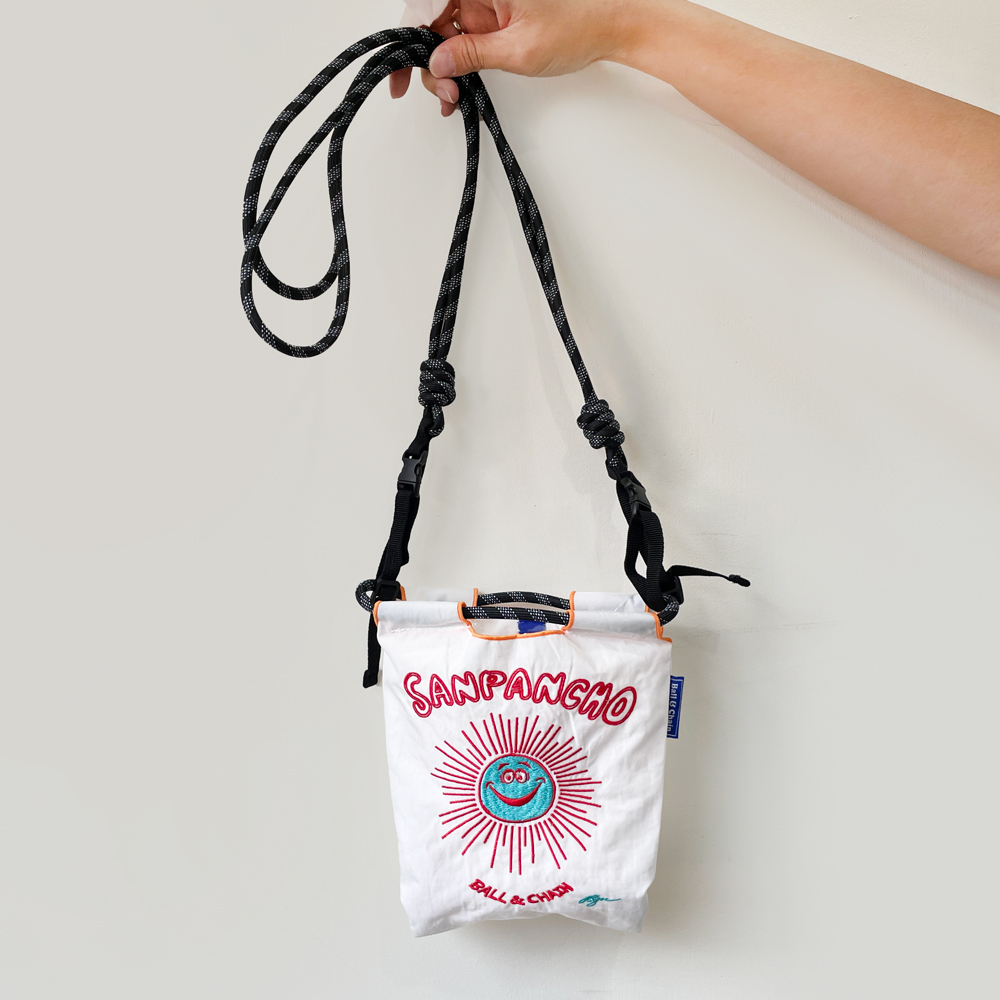 Ball＆Chain 刺繡環保購物袋 S號 - 白 (31420204)