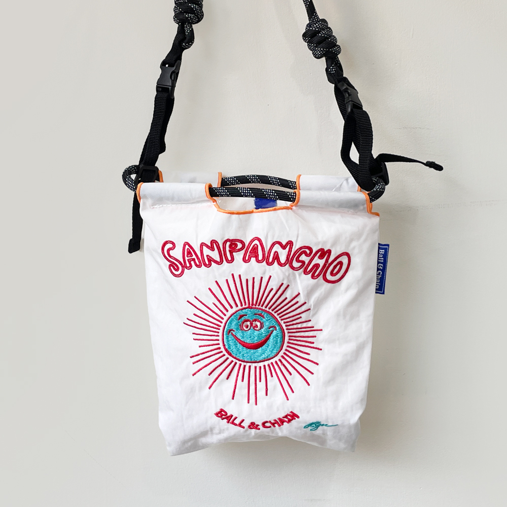 Ball＆Chain 刺繡環保購物袋 S號 - 白 (31420204)
