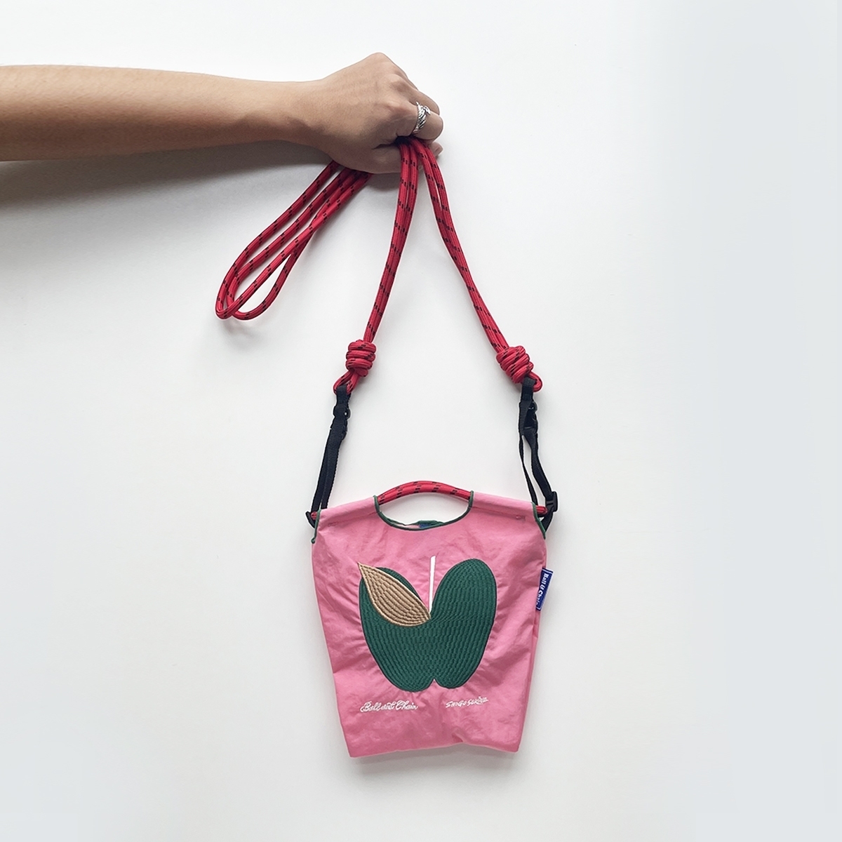 Ball＆Chain 刺繡環保購物袋 S號 - 粉紅 (32320109)