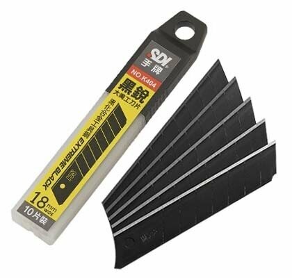SDI - 台灣手牌 黑銳大美工刀片(10片裝) 18mm #K404C