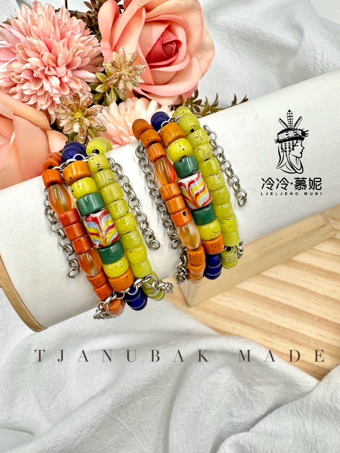 W-No.69傳統花珠三排手鍊16cm