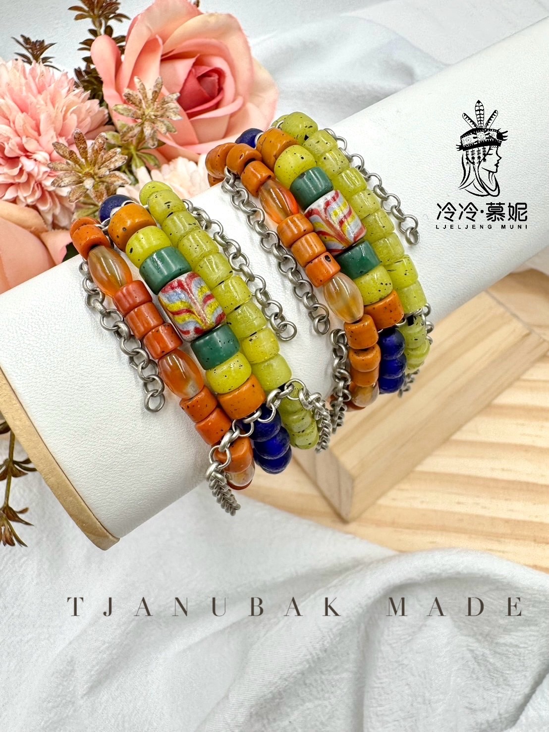 W-No.69傳統花珠三排手鍊16cm