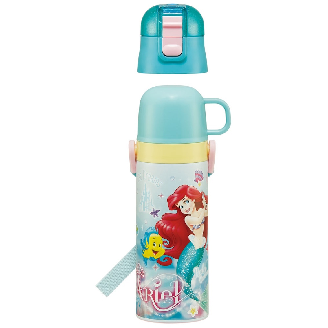 日本 Skater Disney Princess 超軽量 2WAY 保溫保冷直飲水壺 - Ariel