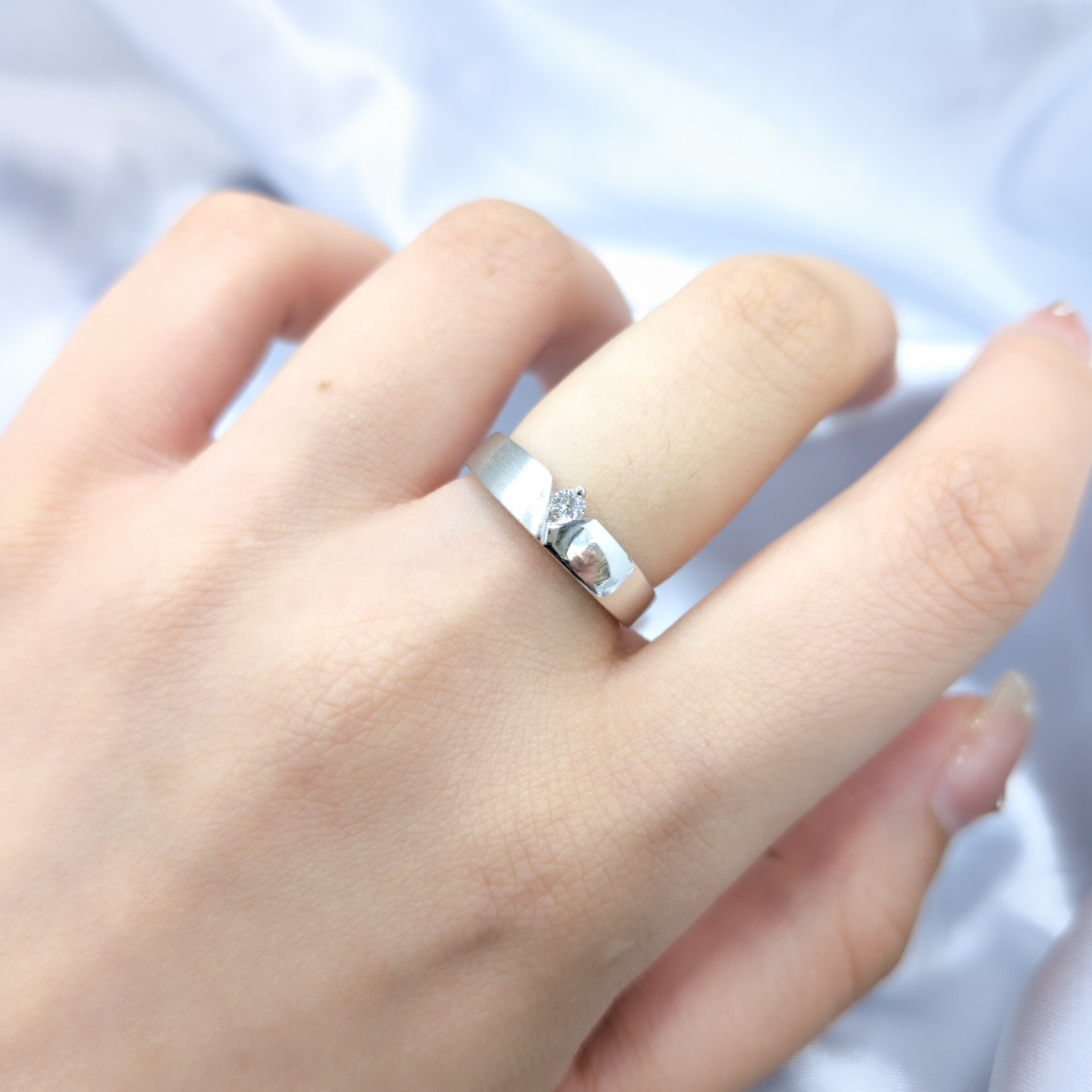 全新18K白金【單粒6份鑽石】戒指