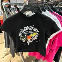 [S] ADLV THE POWERPUFF GIRL X ACMEDELAVIE CRAYON CROP TOP,BLACK, ADLV24SS-SSCYPG-BLK (SAV345)