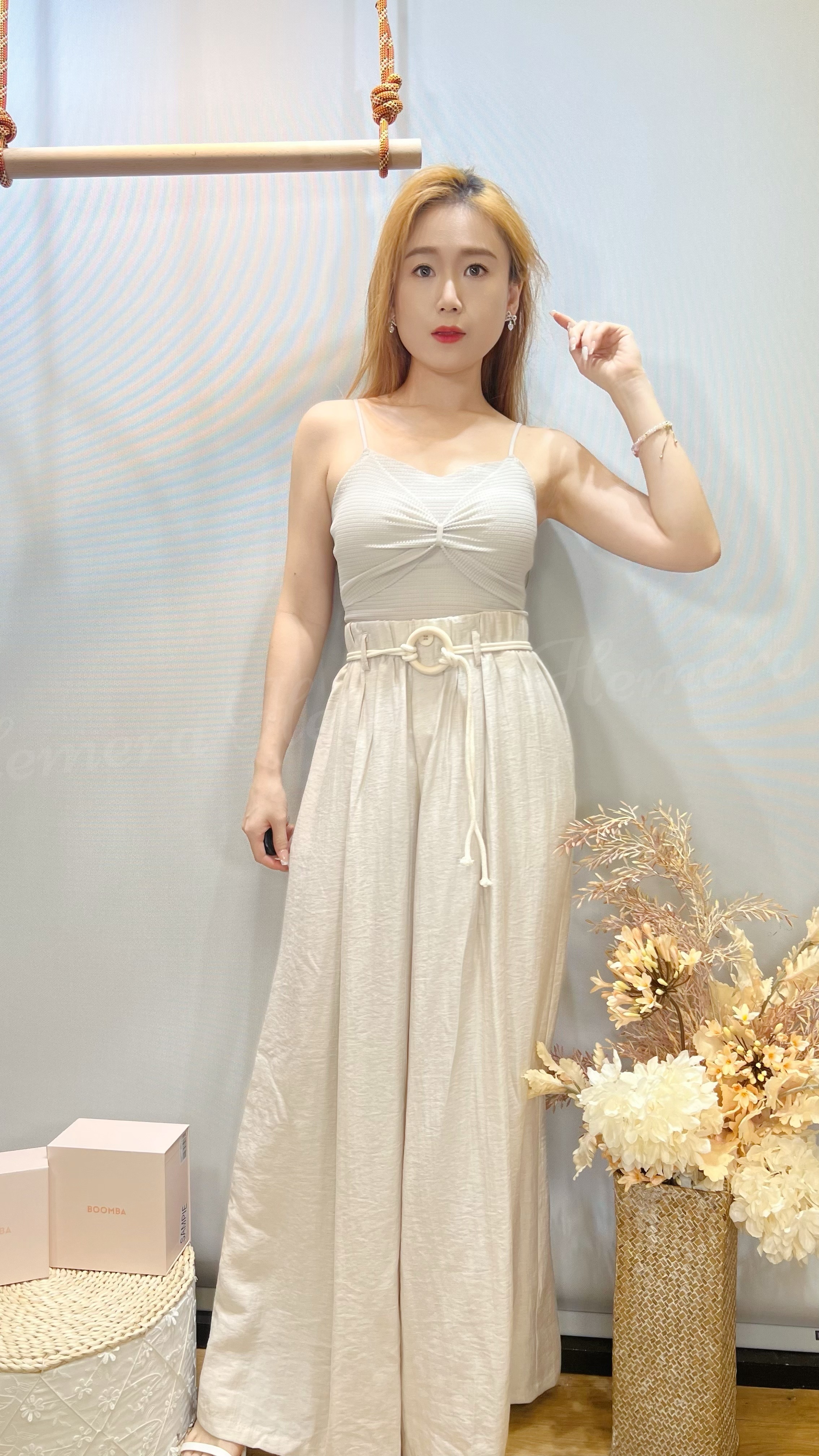 PT24S0721 棉麻顯瘦寬身褲