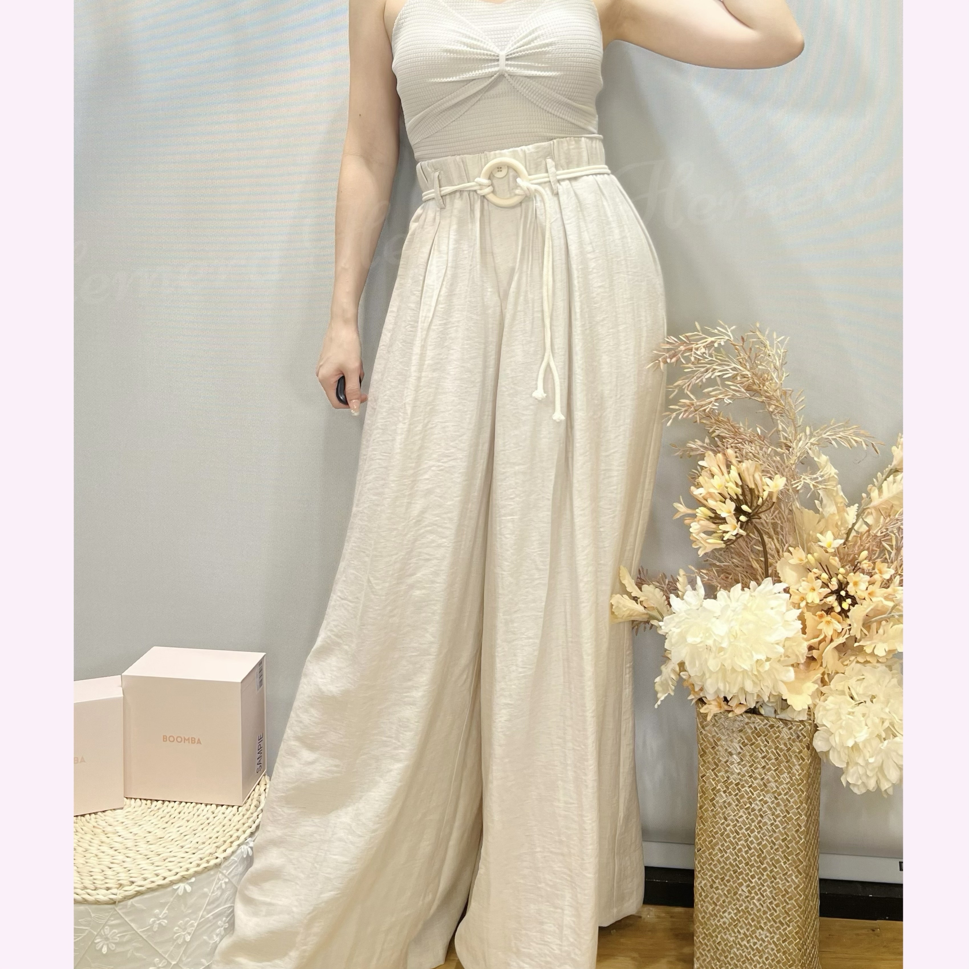 PT24S0721 棉麻顯瘦寬身褲