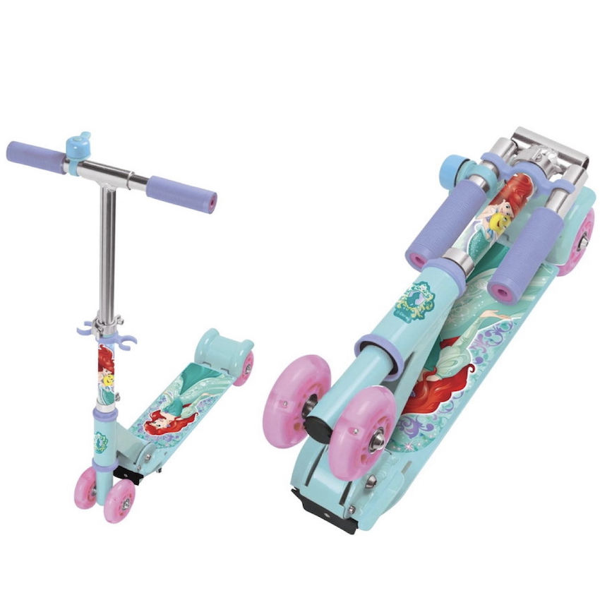 日本 Easy Skater Disney Princess 可摺合閃燈滑板車 - Ariel