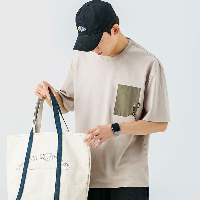 Loose casual short sleeve T-shirt (M-3XL apricot color) (contact customer service to confirm shipping size after placing an order)