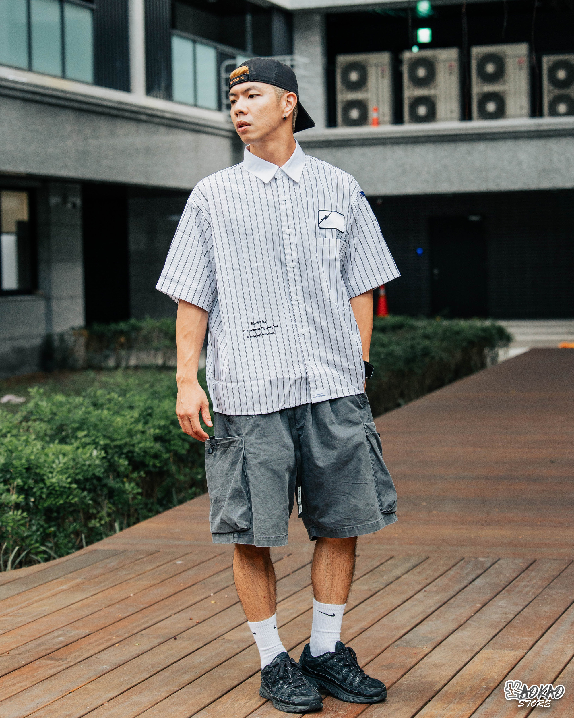 BLACK FLAG 黑旗 Striped Shirt 條紋短袖襯衫【JBF24S005】