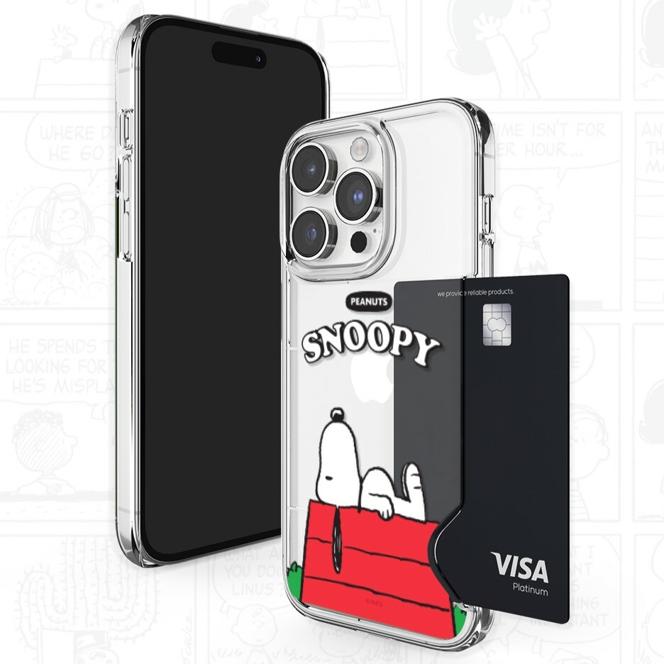 Snoopy - Clear Card hard Case - 貼身透明插卡槽手機硬殼 TY