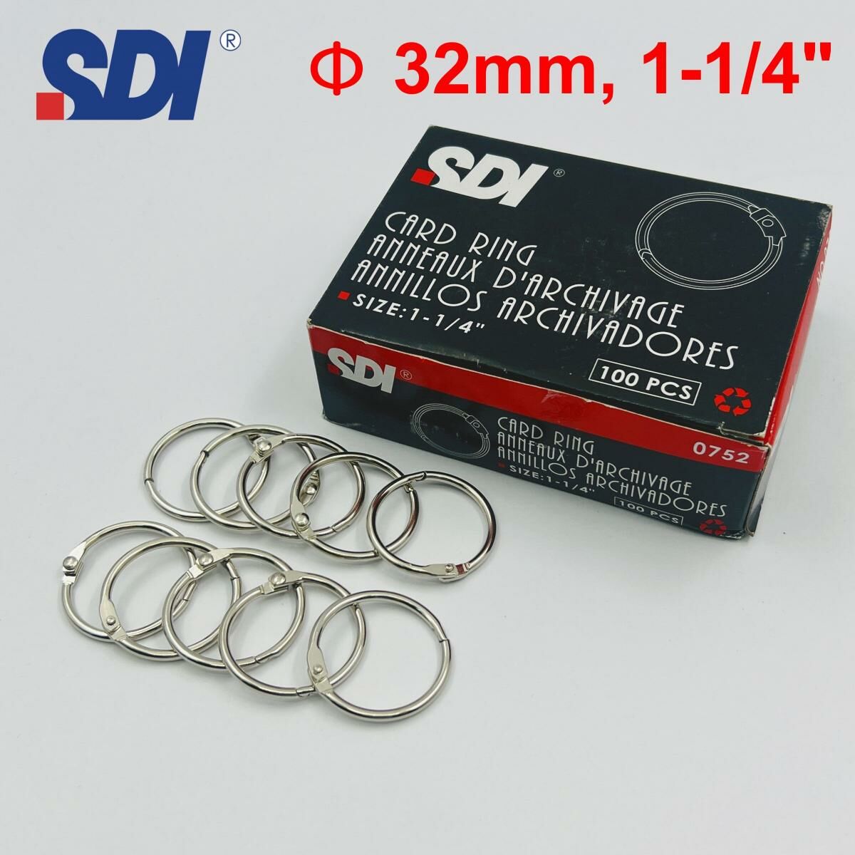 SDI - 台灣手牌 1-1/4寸活頁鐵圈 (10個裝) #0752