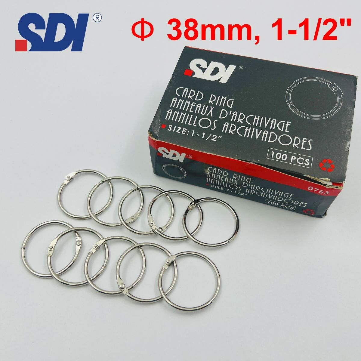 SDI - 台灣手牌 1-1/2寸活頁鐵圈 (10個裝) #0753