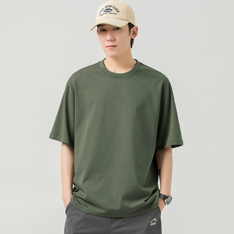 Loose casual short sleeve T-shirt (M-3XL forest green) (contact customer service to confirm shipping size after placing an order)