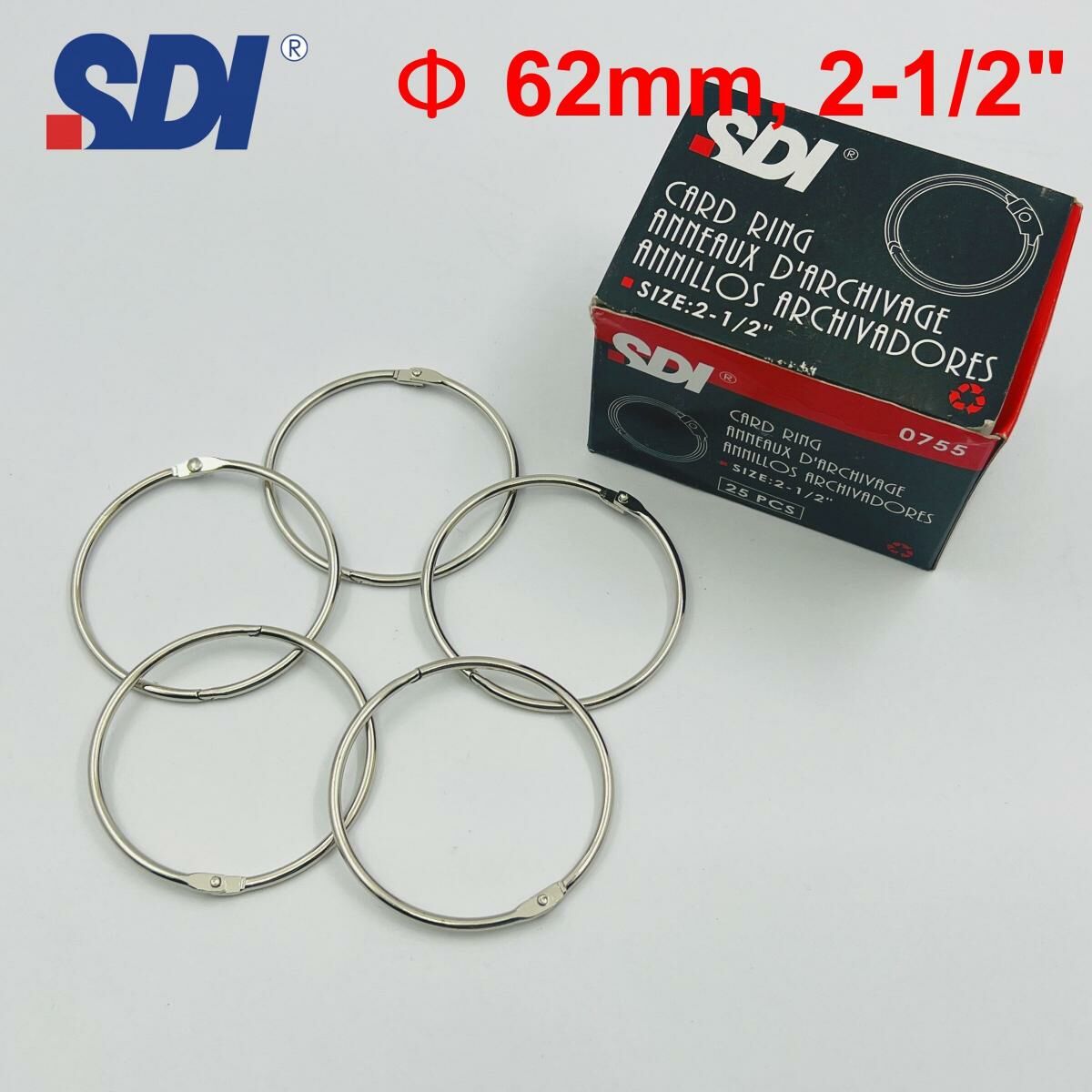 SDI - 台灣手牌 2-1/2寸活頁鐵圈 (5個裝) #0755