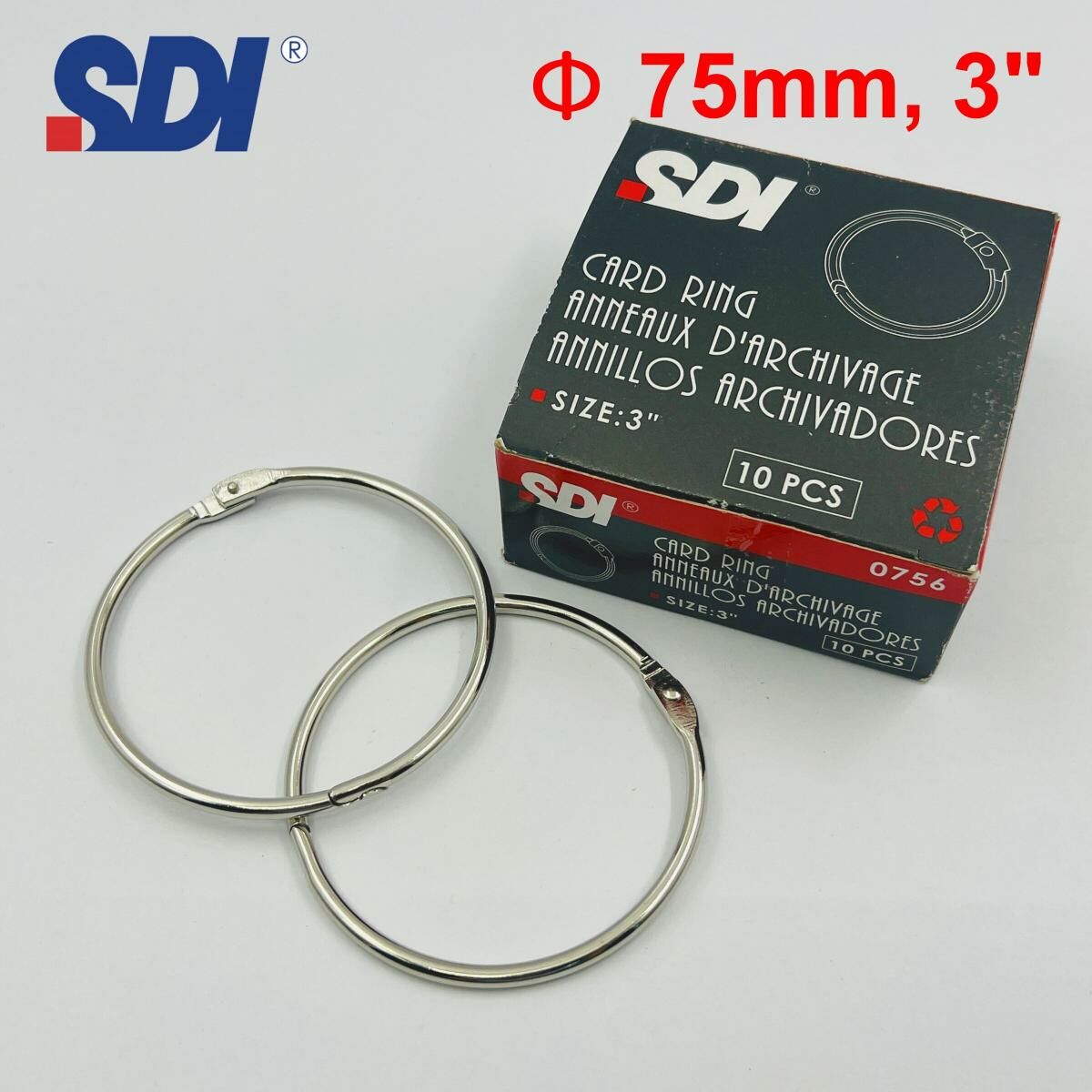 SDI - 台灣手牌 3寸活頁鐵圈 (2個裝) #0756