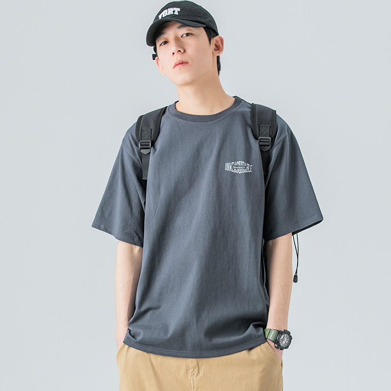 熱推寬鬆休閒短袖T恤(M-2XL碼 深灰)(下單後聯絡客服確認發貨尺碼)
