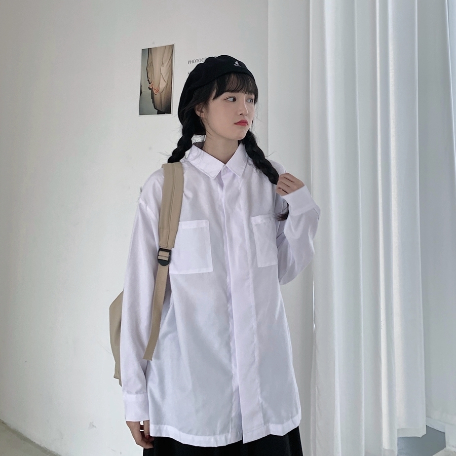 Women's Long Sleeve Shirt (Color: White) (Size: S-2XL) (Contact customer service to confirm the shipping size after placing an order)