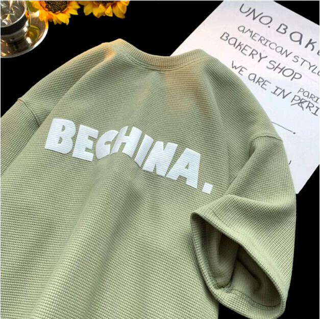 熱推華夫格短袖（綠色M-3XL）（下單后聯繫客服確認發貨尺碼）