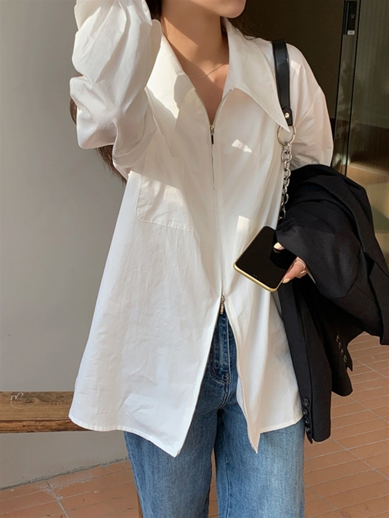 Women's Long Sleeve Shirt (Color: White) (Size: S-2XL) (Contact customer service to confirm the shipping size after placing an order)