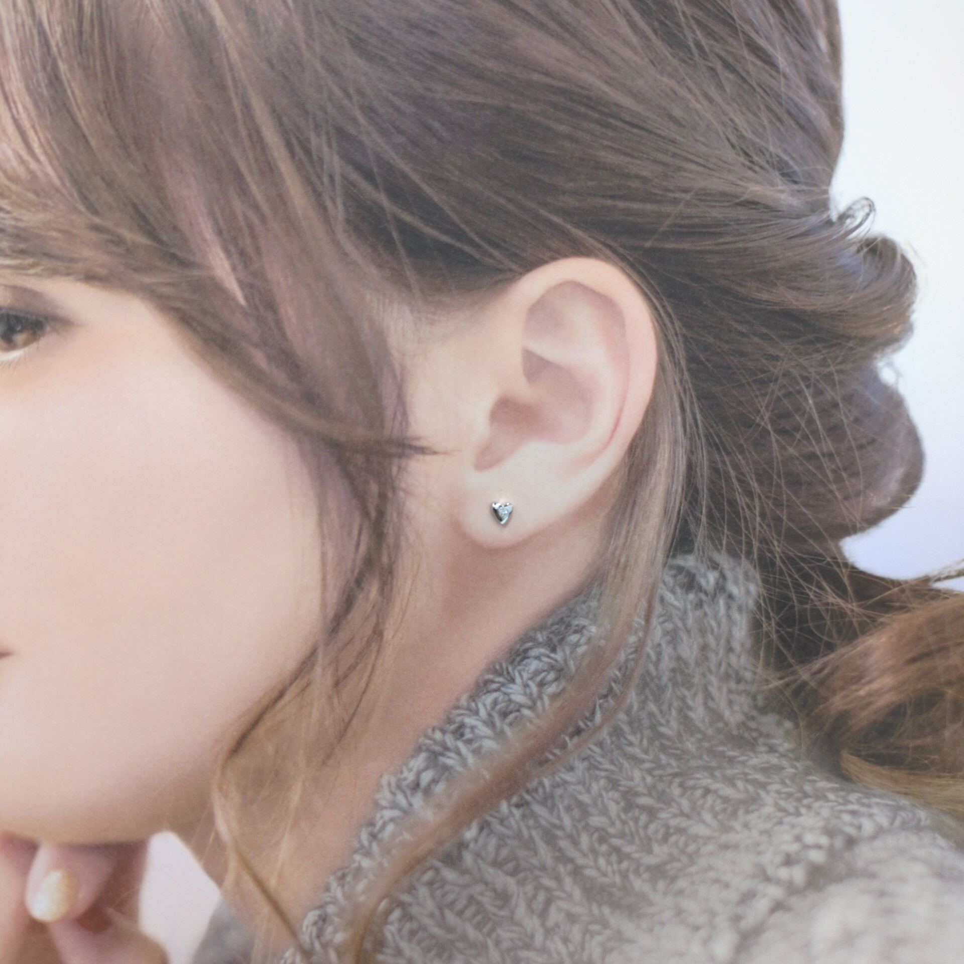 全新18K白金【主石5份鑽石】耳環