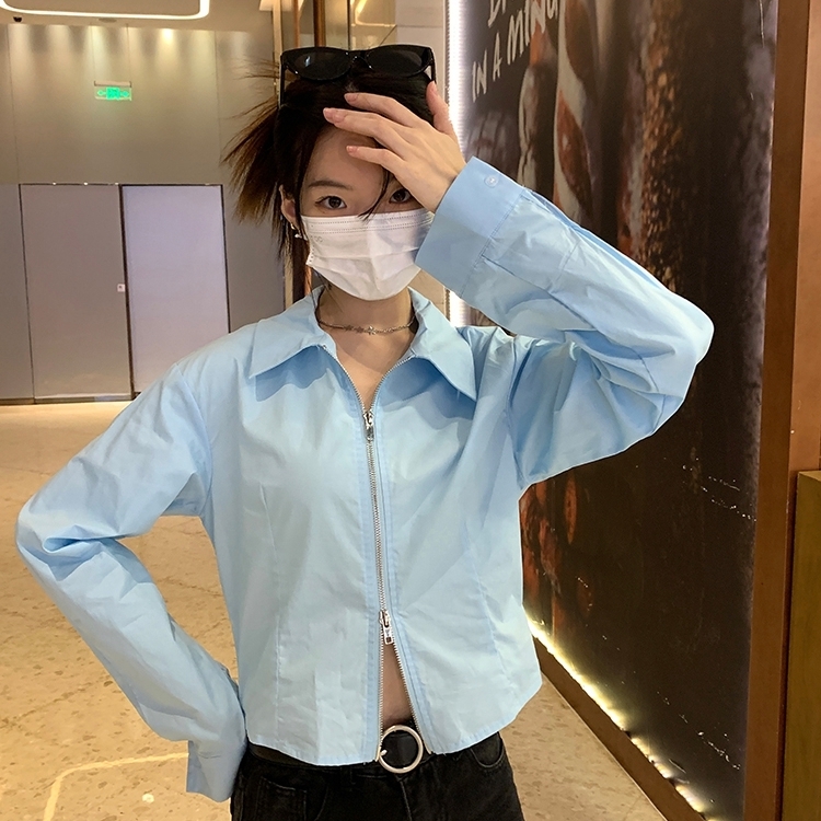 Women's Long Sleeve Shirt (Color: Blue) (Size: XL) (Contact customer service to confirm the shipping size after placing the order)