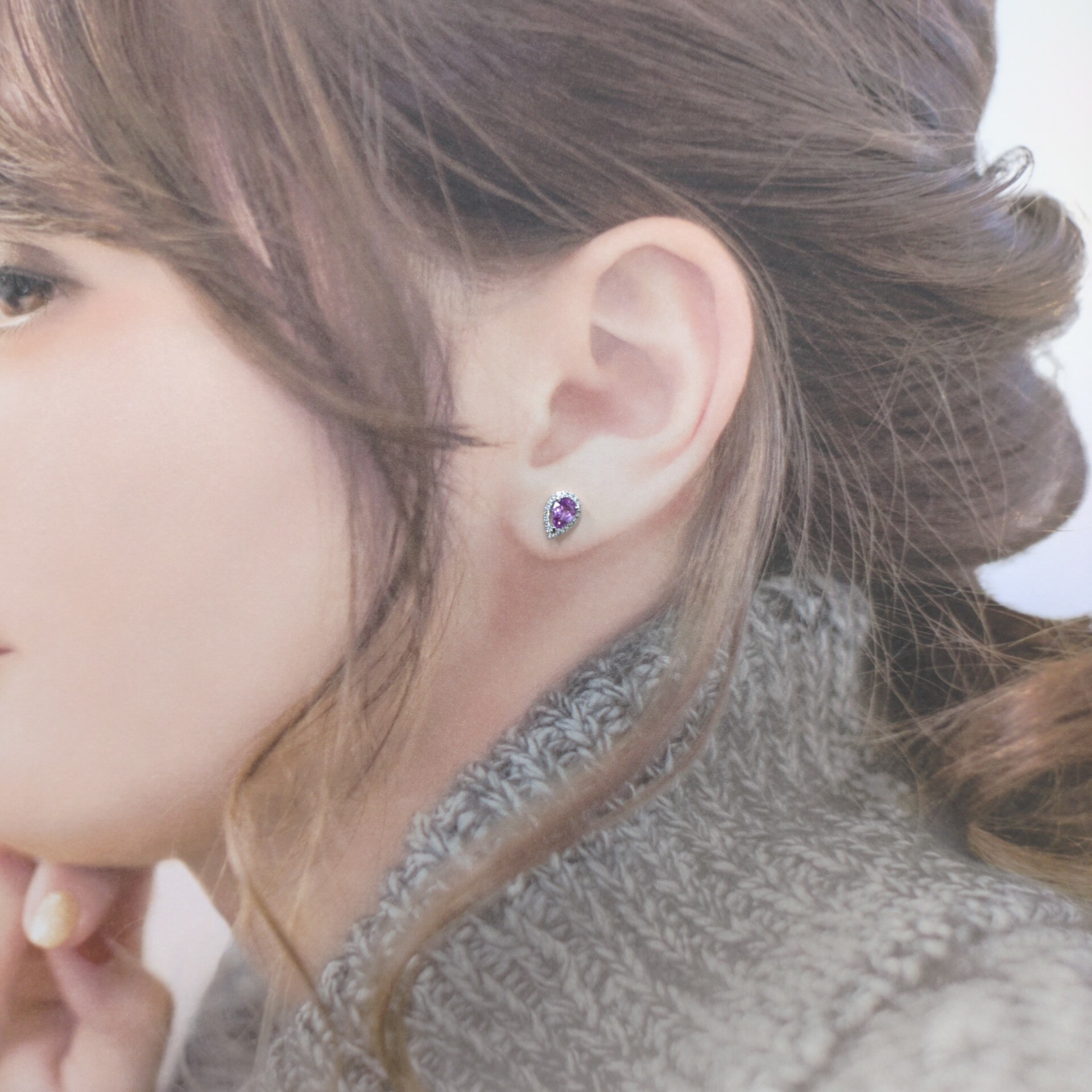 18K White Gold 0.84ct Sapphire and Diamond Earrings