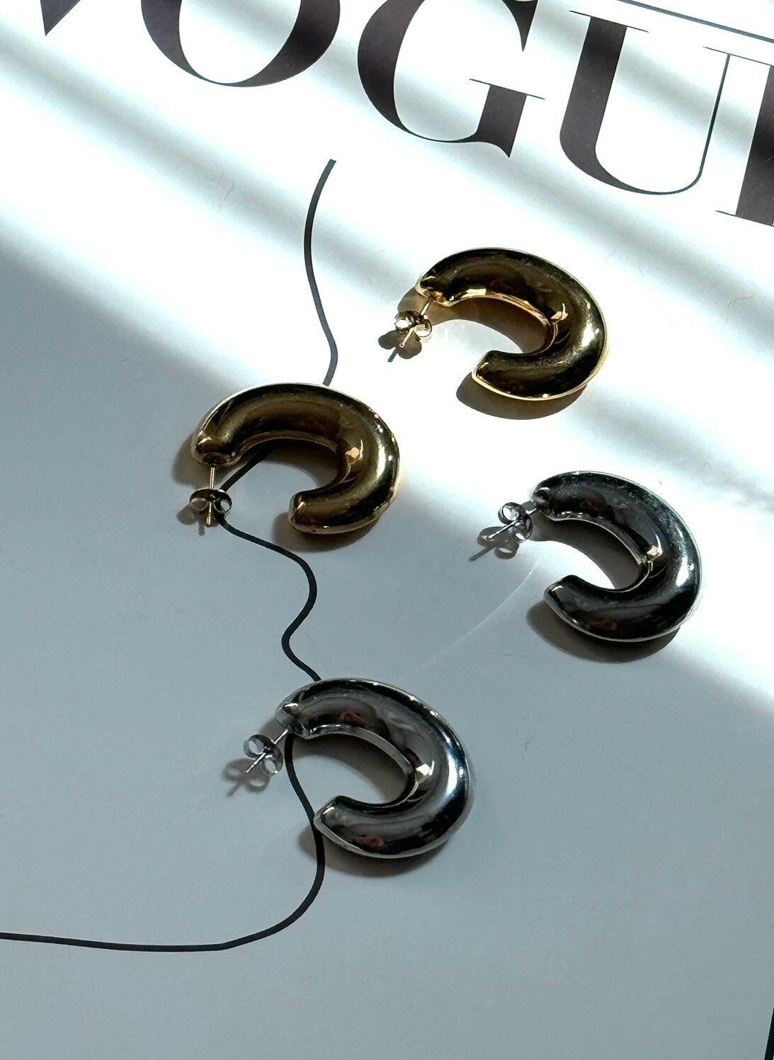 (現貨) 橢圓C字耳環 FI67