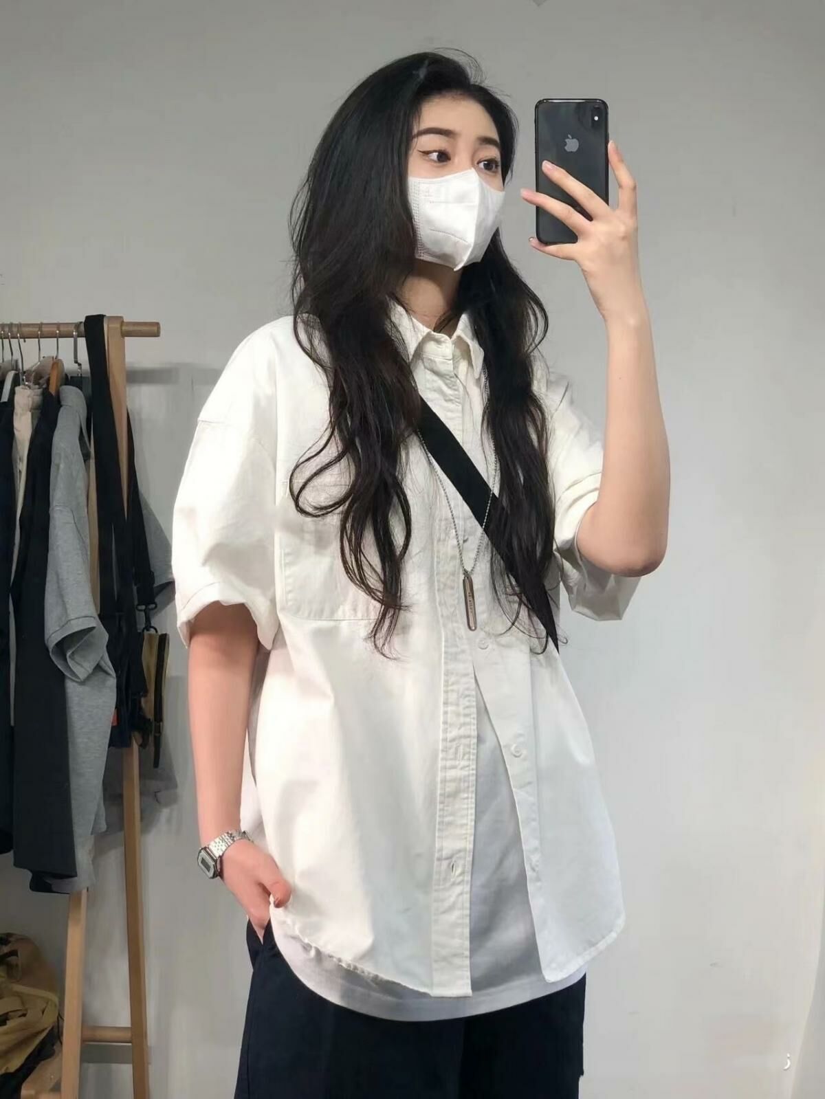 Women's Short Sleeve Shirt (Color: White) (Size: S-2XL) (Contact customer service to confirm the shipping size after placing the order)