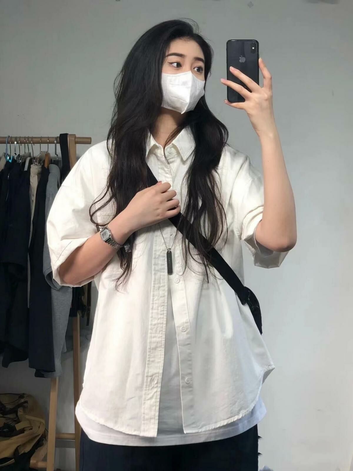 Women's Short Sleeve Shirt (Color: White) (Size: S-2XL) (Contact customer service to confirm the shipping size after placing the order)