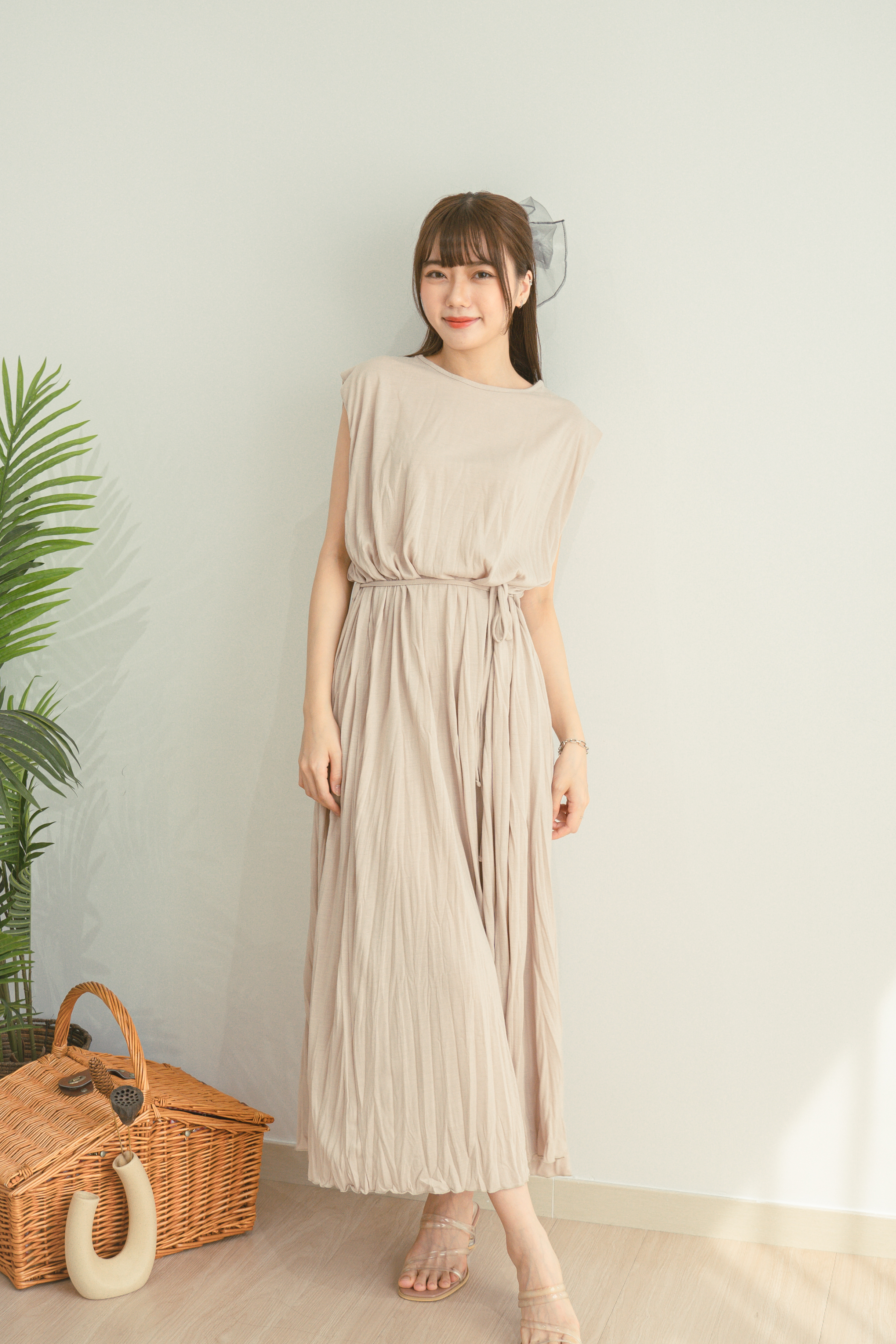 褶皺休閒連衣裙 - OP42252